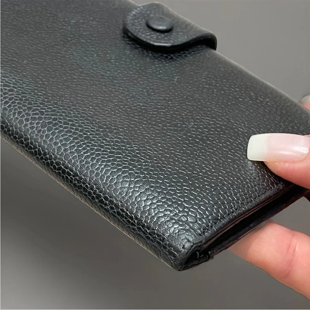 SOLD Vintage Chanel CC Black Caviar Leather Continental Long Wallet Clutch - Picture 9 of 16